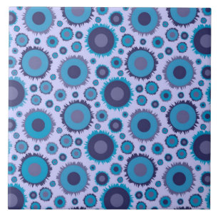Carreau Mignons motifs de soleils multicolores bleus