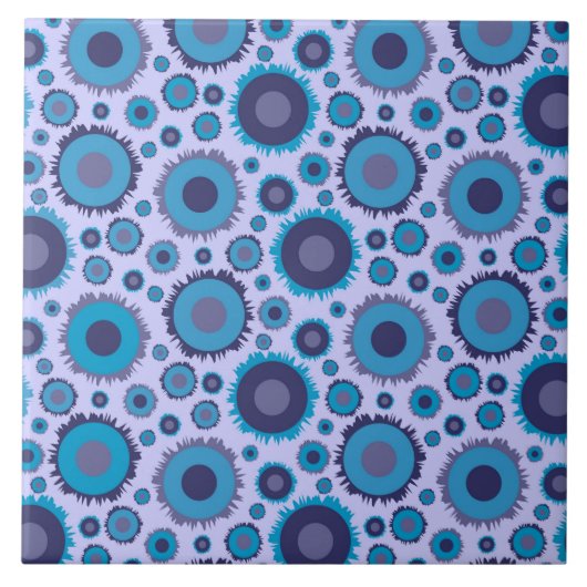 Carreau Mignons motifs de soleils multicolores bleus (Devant)