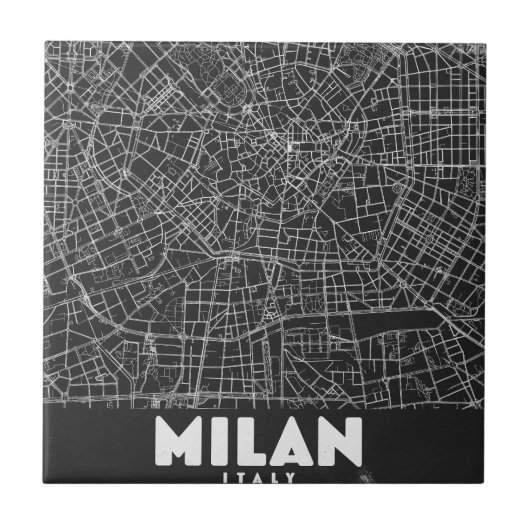 Carreau Milan Italy Retro Map (Devant)