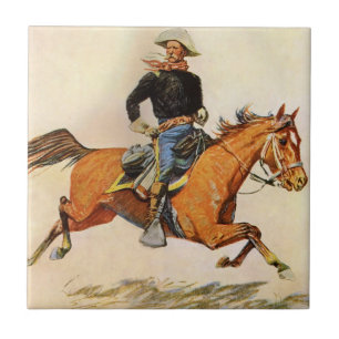 Carreau Militaire Vintage, Un Officier de Cavalerie par Re