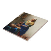 Carreau Milkmaid Kitchen Maid par Johannes Vermeer (Côté)