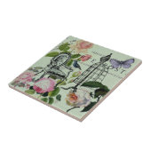 Carreau minder vintage french rose butterfly paris (Côté)