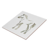 Carreau Mini & moderne Cheval Blanc Dessin Élégant Cute (Côté)