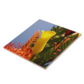 Carreau mini zantedeschia jaune (Côté)