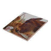 Carreau Miniature cheval Brown et lapin de Pâques (Côté)