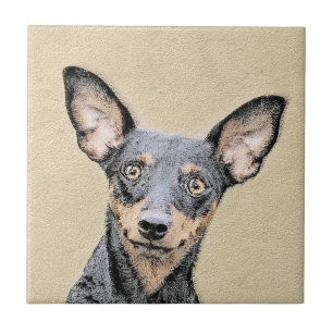 Carreau Miniature Pinscher Peinture Cute Original Dog Art