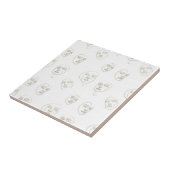 Carreau Minimal Female Face Line Pattern (2) (Côté)