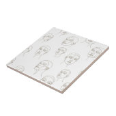 Carreau Minimal Female Face Line Pattern (3) (Côté)