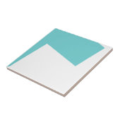 Carreau Minimalisme Art Abstrait Bleu Blanc (Côté)