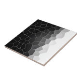 Carreau Minimalisme Art Abstrait Charbon Cellules Blanches (Côté)