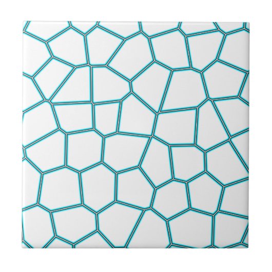Carreau Minimalisme Art Abstrait Pale Turquoise Cellules B (Devant)