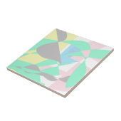 Carreau Minimalisme Art Abstrait Pastel Gris Turquoise Ros (Côté)