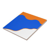 Carreau Minimalisme Art Abstrait Pastel Orange Bleu (Côté)