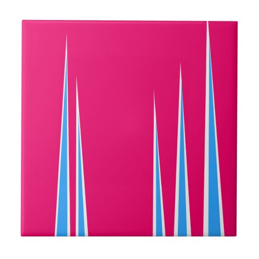 Carreau Minimalisme Art Abstrait Pink Bleu Blanc (Devant)