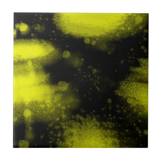 Carreau Minimalisme d'art Abstrait Jaune noir (Devant)