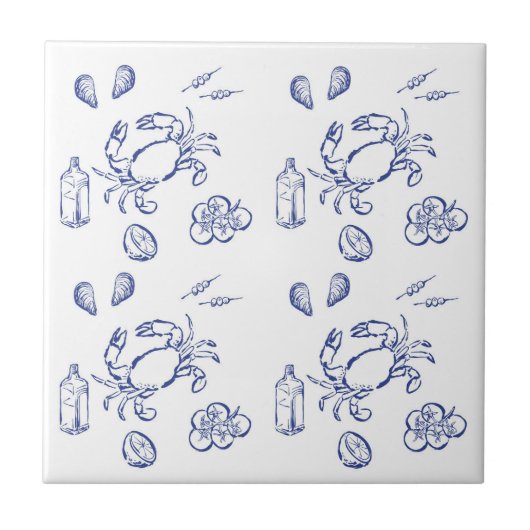 Carreau Minimalisme de fruits de mer (Devant)