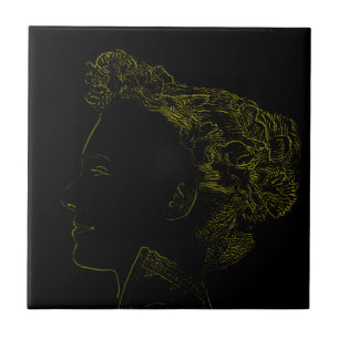 Carreau Minimalisme Dessin Dessin La Tête De La Dame