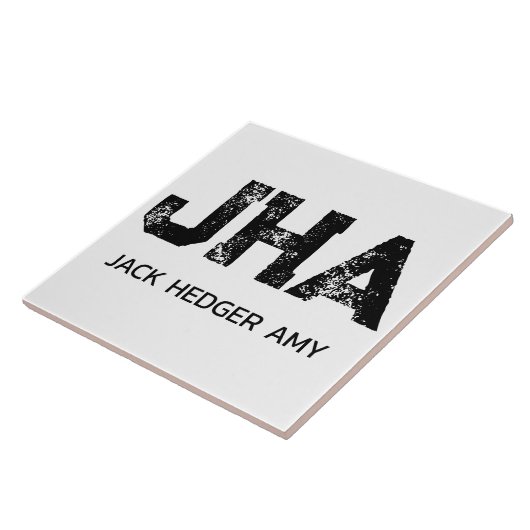 CARREAU MINIMALIST BLACK THREE LETTER MONOGRAM NAME WHITE (Côté)