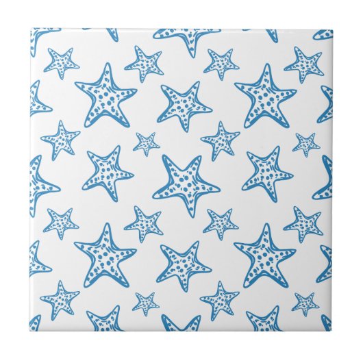 Carreau Minimalist Starfish Coastal Pattern (2) (Devant)