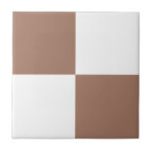 Carreau Minimaliste Brun Blanc Géométrique (Devant)