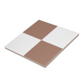 Carreau Minimaliste Brun Blanc Géométrique (Côté)