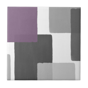 Carreau Minimaliste moderne géométrique gris mauve blanc