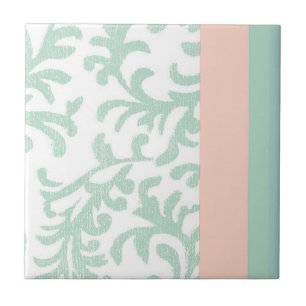 Carreau Mint Green et Peach Pink Florent Pattern