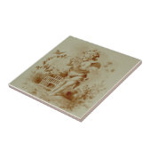 Carreau Minton Cherub Jouant à Pan Pipes pour les oiseaux (Côté)