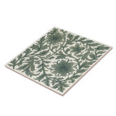 Carreau Minton Wm Morris Style Repro 1890s Tuile sur Crème (Côté)