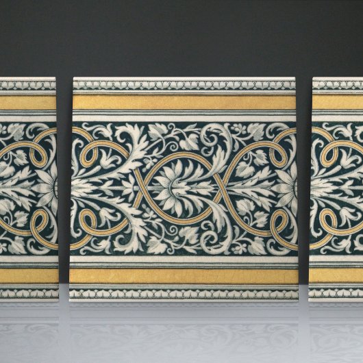 Carreau Mintons Royaume-Uni classique grec modèle floral