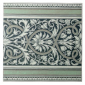 Carreau Mintons UK Classic grec Floral Motif Vert (Devant)