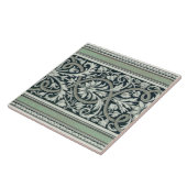 Carreau Mintons UK Classic grec Floral Motif Vert (Côté)