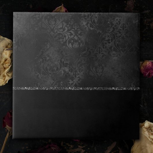 Carreau Minuit Onyx Romance | Black Satiny Grunge Damask