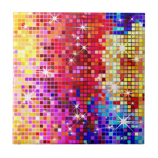 Carreau Miroir Disco Coloré (Devant)