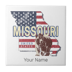 Carreau Missouri State États-Unis Carte rétro Vintage USA