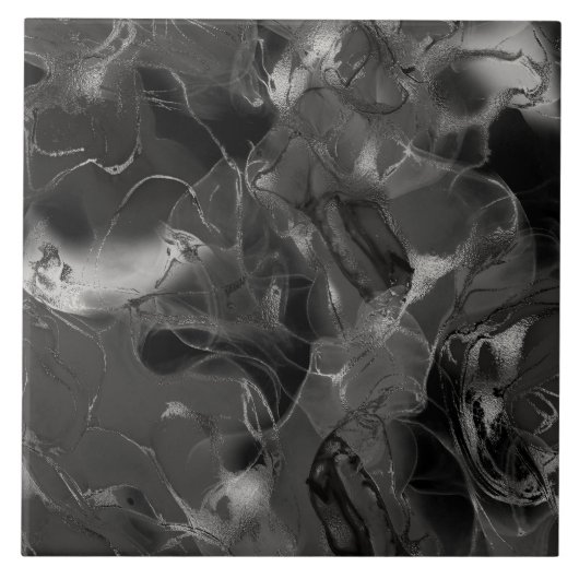 Carreau Misty Marble Abstract Pattern Dark B&W ID705a (Devant)