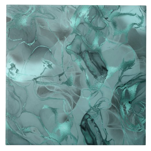 Carreau Misty Marble Abstract Pattern Dark Teal ID705a (Devant)