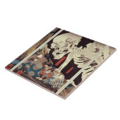 Carreau Mitsukini défiant le spectre squelettique, c.1845 (Côté)