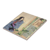 Carreau Mizuno Toshikata, Bijin peignant le cru Japon de (Côté)