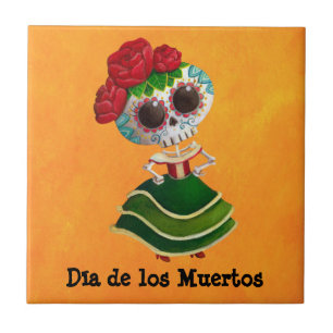 Carreau Mlle la mort de Dia de Muertos Mexican