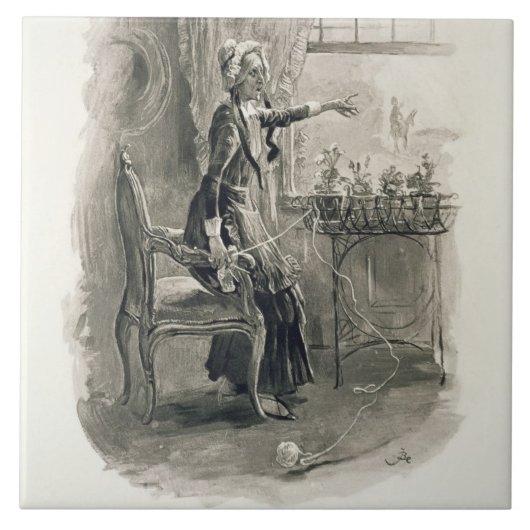 Carreau Mme Betsy Trotwood, de 'Charles Dickens : Un Gossi (Devant)