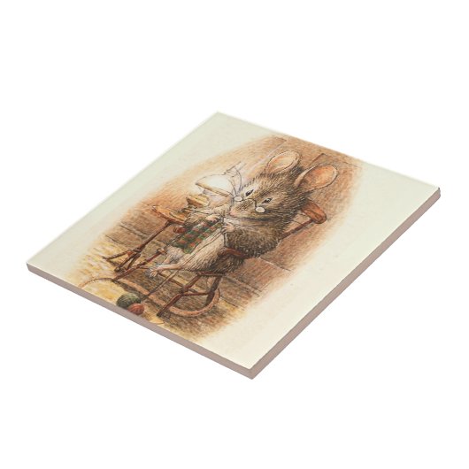 Carreau "Mme Mouse Tricot" par Beatrix Potter (Côté)
