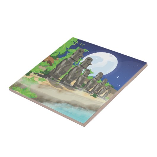 Carreau Moai de l'île de Pâques (Côté)