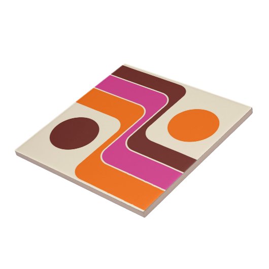 Carreau Mod 1970s Retro Style Geometric Design (Côté)