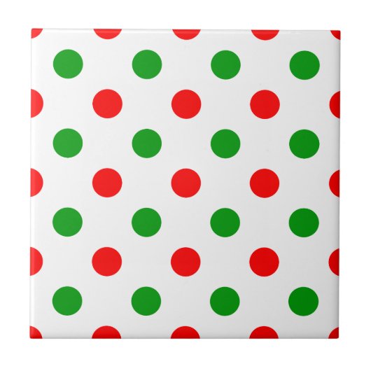 Carreau Modèle à pois blancs rouges et verts  (Devant)