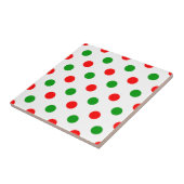 Carreau Modèle à pois blancs rouges et verts  (Côté)