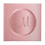 Carreau Modèle changeable Monogramme Rose élégant Or<br><div class="desc">Modèle changeable Rose or Monogramme Élégant Carrelage en céramique moderne.</div>
