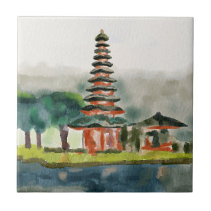 Carreau Modèle de Bali Perdre aquarelle peinture