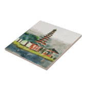 Carreau Modèle de Bali Perdre aquarelle peinture (Côté)