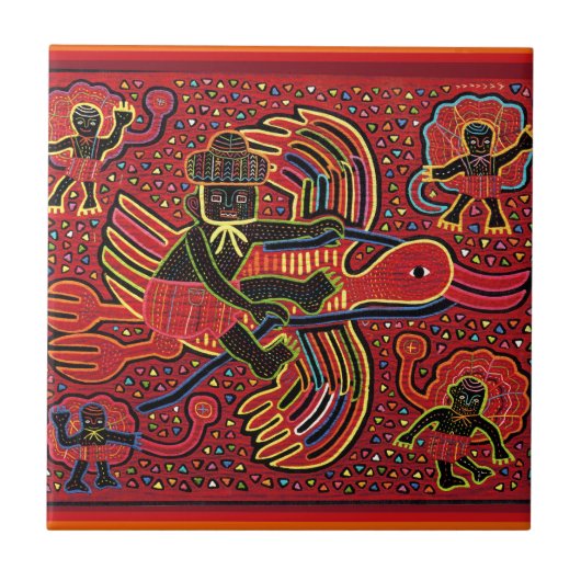 Carreau Modèle de bébé apporté par une cigogne indienne Ku (Devant)